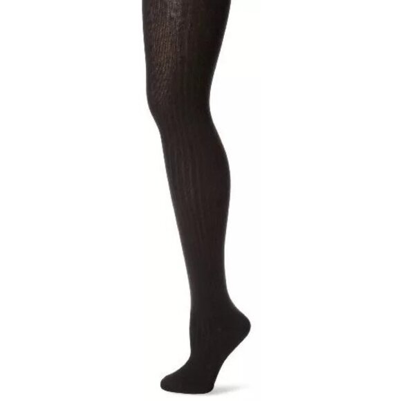 2X Anne Klein Sweater knit Tights Collants Size M/L Black - Picture 1 of 6